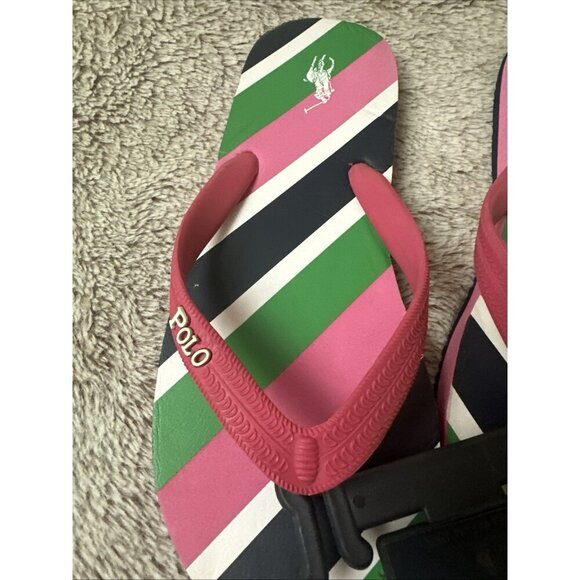 Polo Ralph Lauren Junior Flip Flops Pink Size 7 Sandal. - Picture 15 of 16